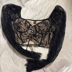 SHEIN Black Lace Crop Top